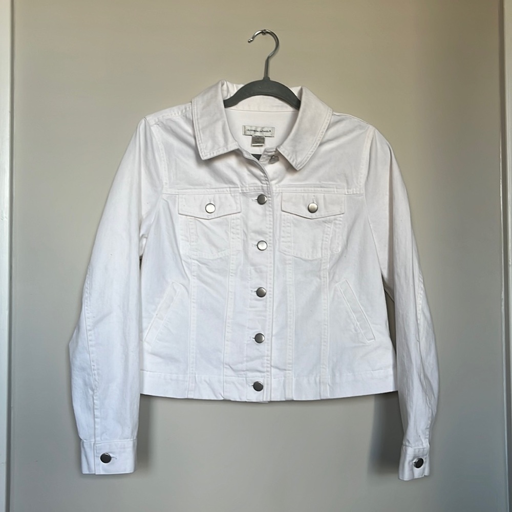 Christopher & Banks NWT White Jean Jacket